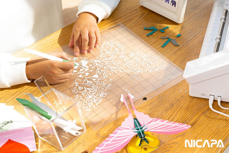 Nicapa Cutting Mat for Silhouette Cameo 3/2/1 Strong-Grip,12x12 inch 3pack) Adhesive&Sticky Non-Slip Flexible Square Gridded Purple Cut Mats Replacement Accessories Set matts Vinyl Craft Sewing - Image 5